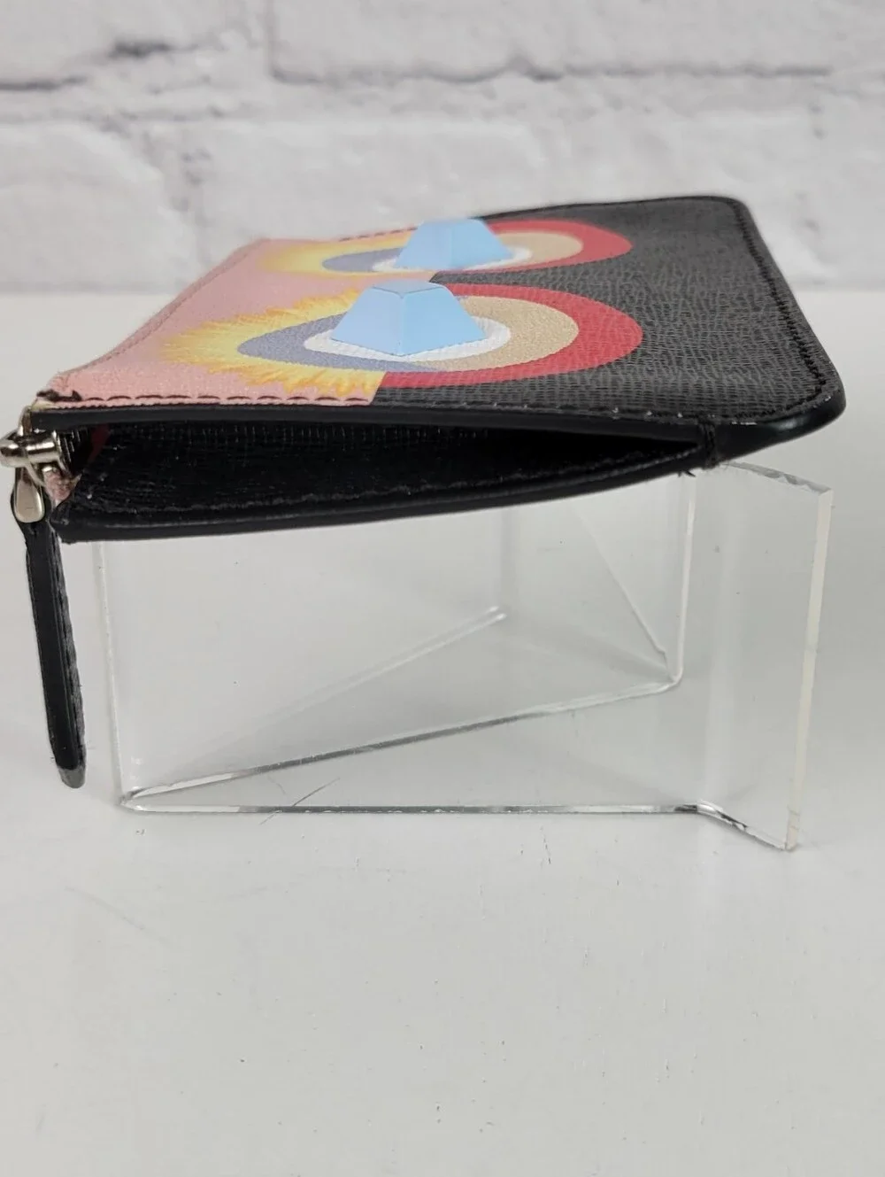 FENDI Hypnoteyes Vitello Leather Keychain Wallet